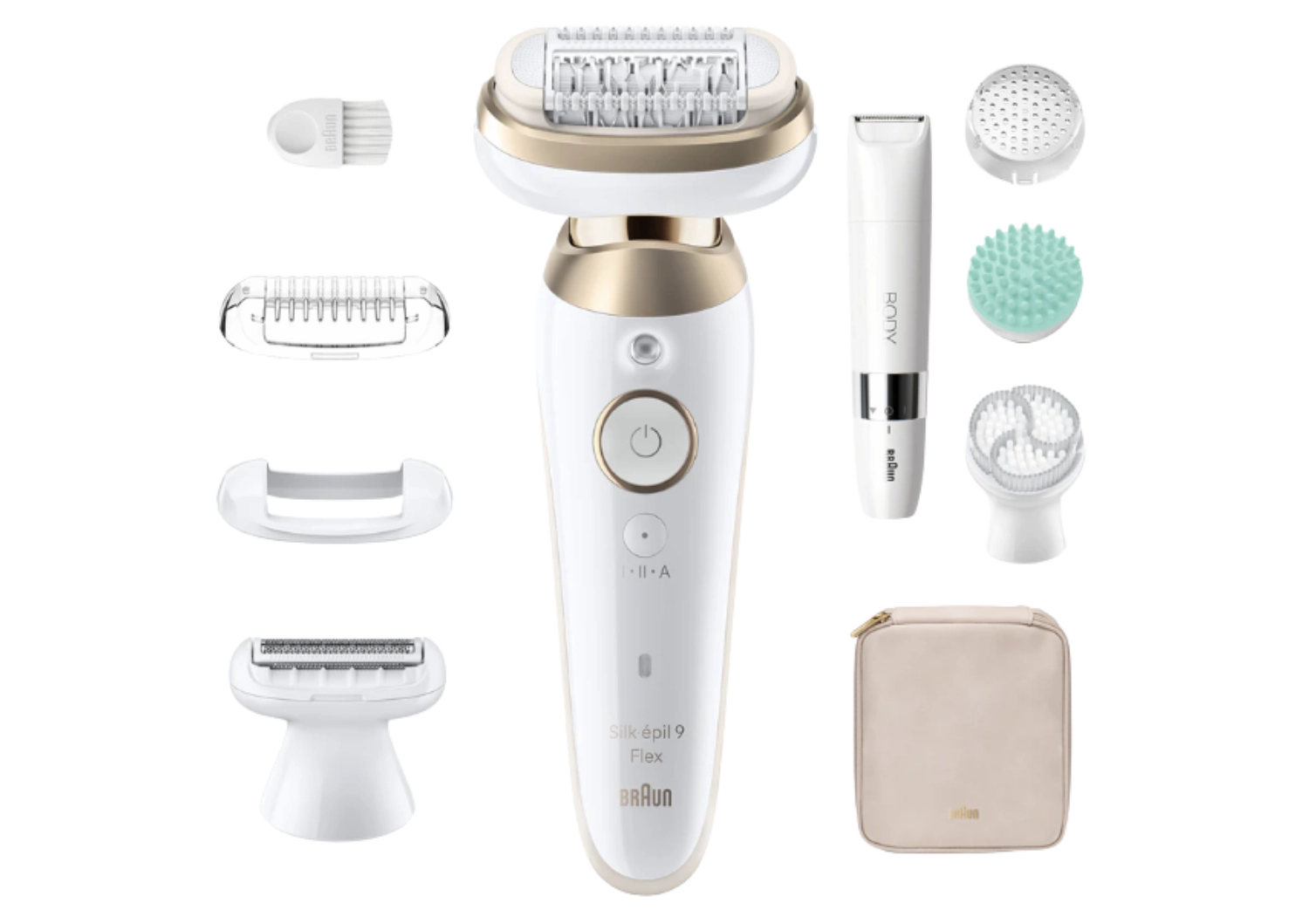 Braun Silk-épil 9 Flex epilator s nastavcima za depilaciju, piling, FaceSpa dodatkom i putnom torbicom.