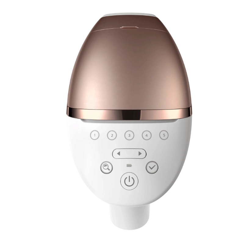 Philips Lumea 9900 IPL-Gerät – Bedienfeld mit Intensitätsstufen und SmartSkin-Sensor